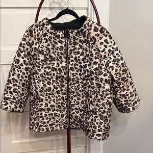 Leopard print reversible jacket.